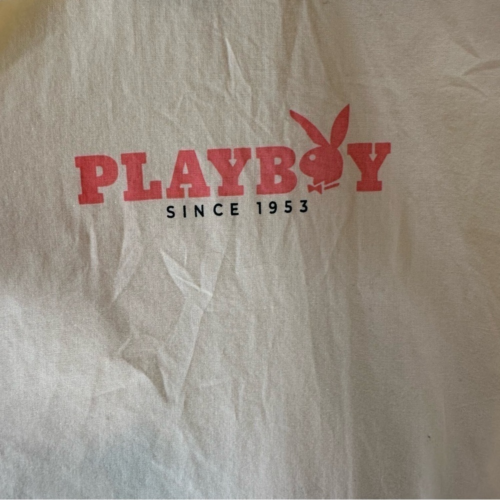 Playboy Men's Large Button Front Short Sleeve Shirt Yellow Retro READ - Picture 3 of 5
